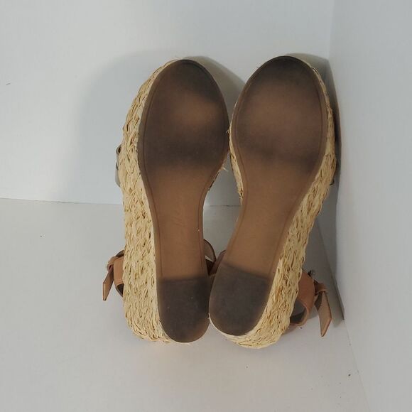 Sam Edelman Darline Espadrille Platform Wedge Sandals Metallic Gold Size 8 - Picture 10 of 10